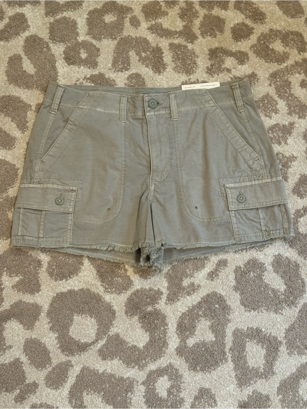 American Eagle Outfitters Olive Green Boyfriend Cargo Shorts Size 6, New